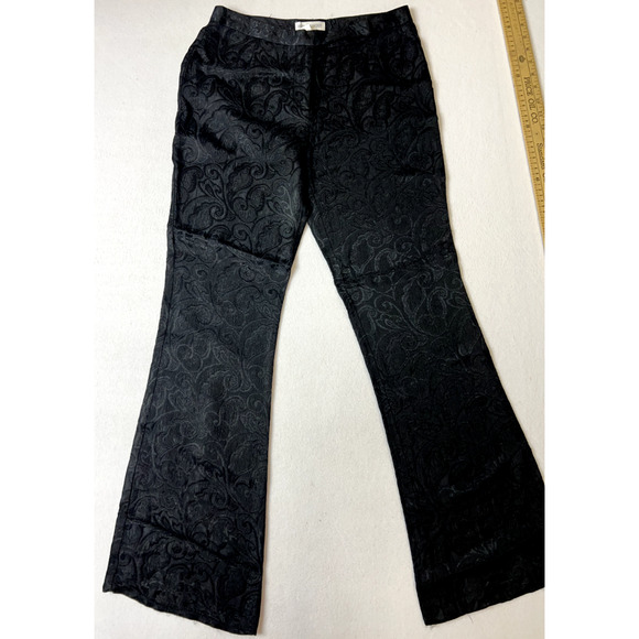 Hugo Buscati Collection Pant 10 Vintage Black Embossed straight Leg Goth Grunge - Picture 2 of 16